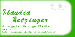 klaudia metzinger business card